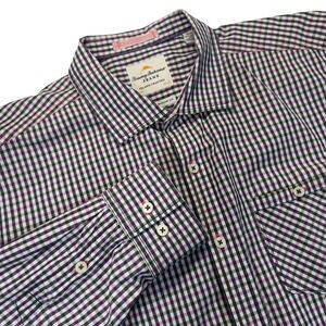 Tommy Bahama‎ Mens XL Gingham Shirt Black Cotton Island Modern Button Down